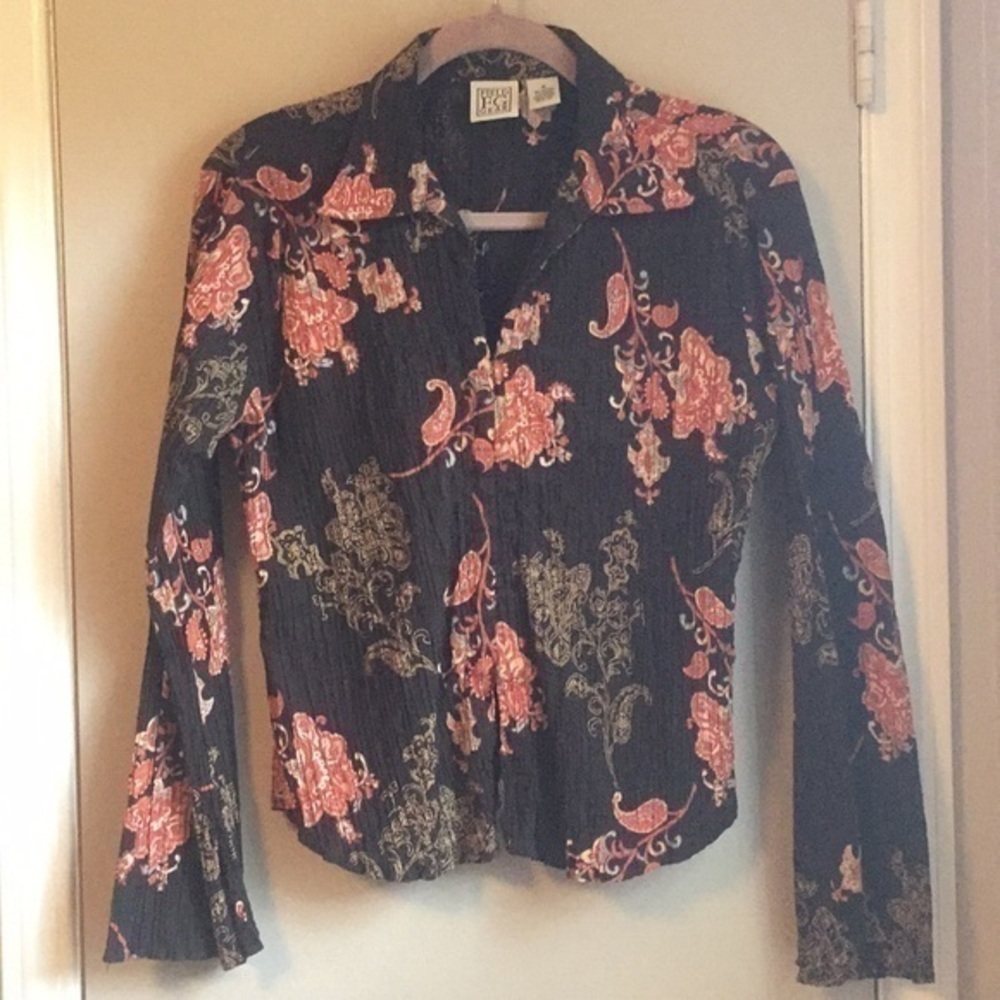 Field Gear Brown and Orange Fitted Long Bell Sleeve Women’s Blouse - M - Picture 3 of 15